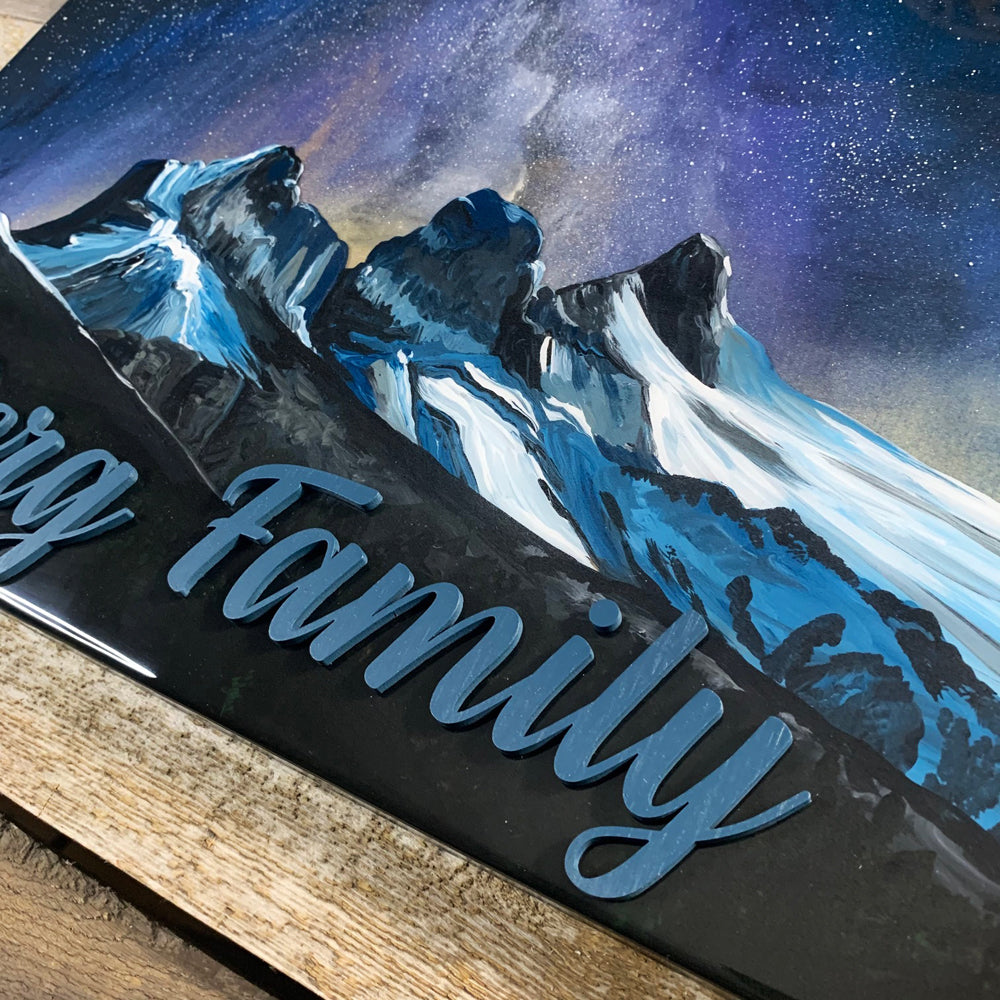 Three Sisters Milky Way Resin Art Name Sign