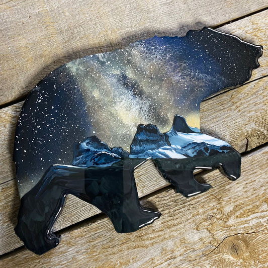 Three Sisters Milky Way Resin Art Bear