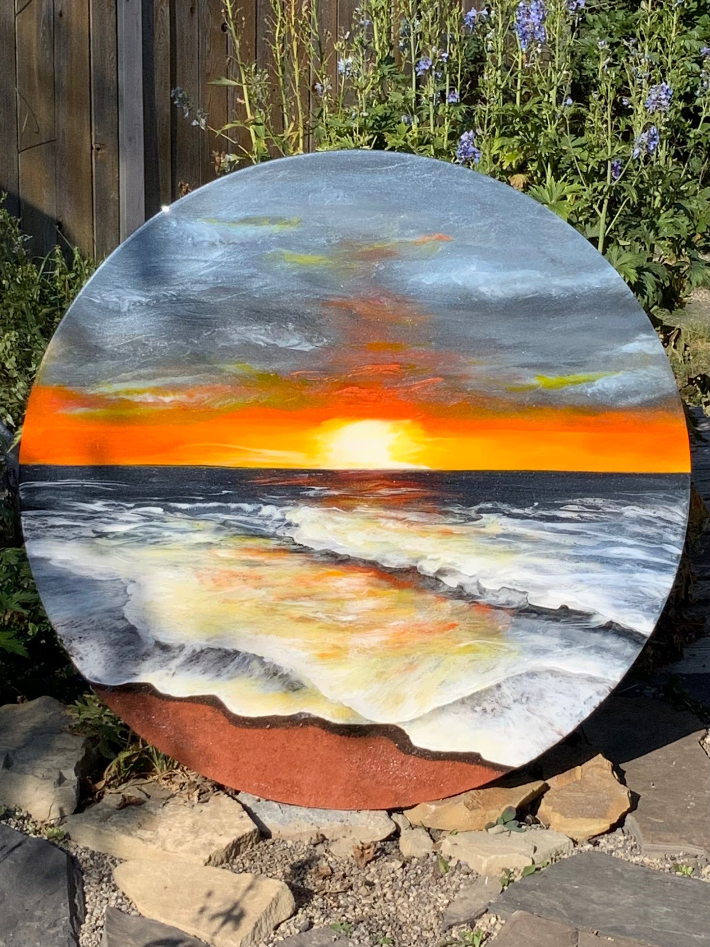 Maui Sunset Ocean Resin Artwork