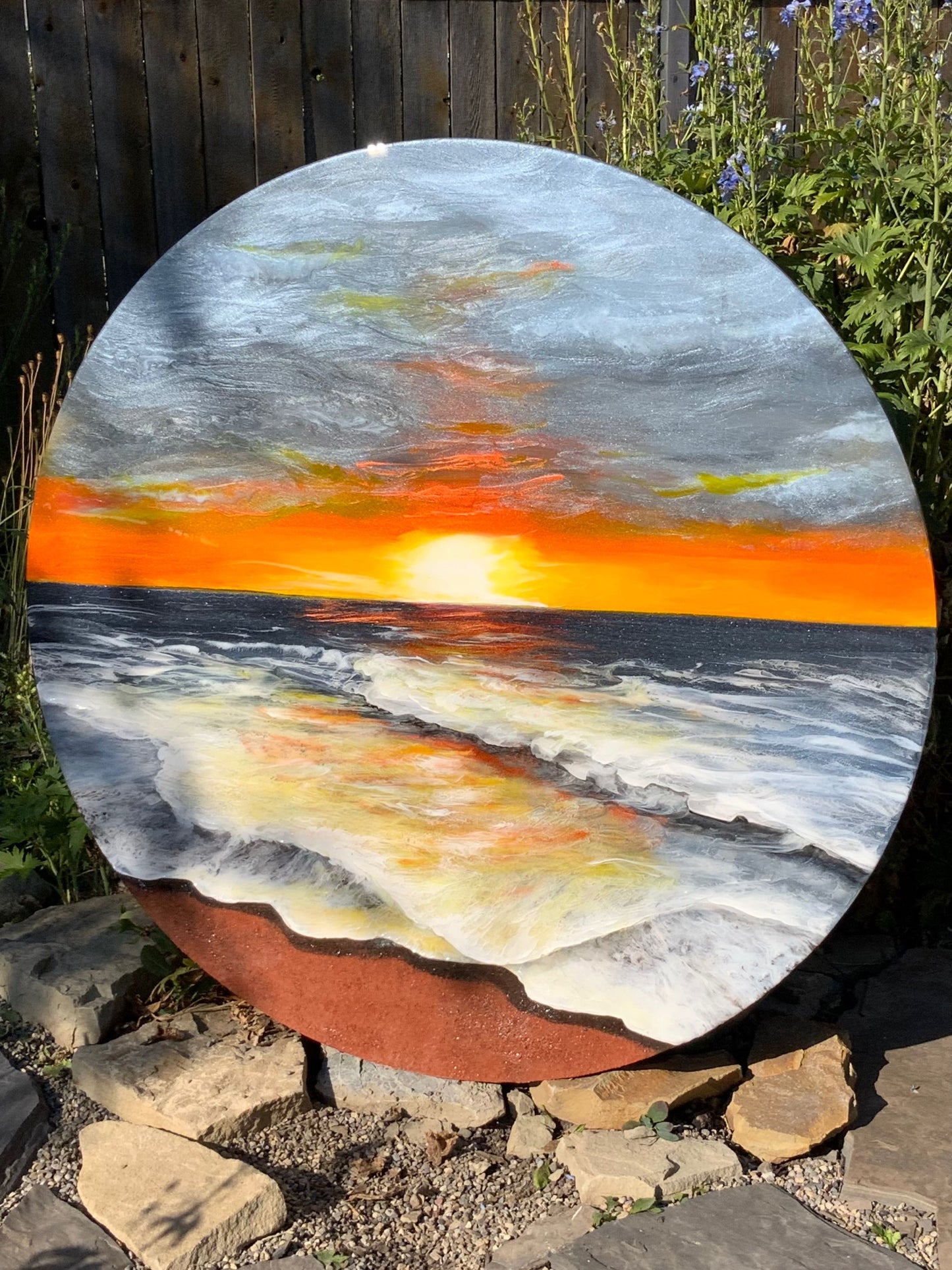 Maui Sunset Ocean Resin Artwork