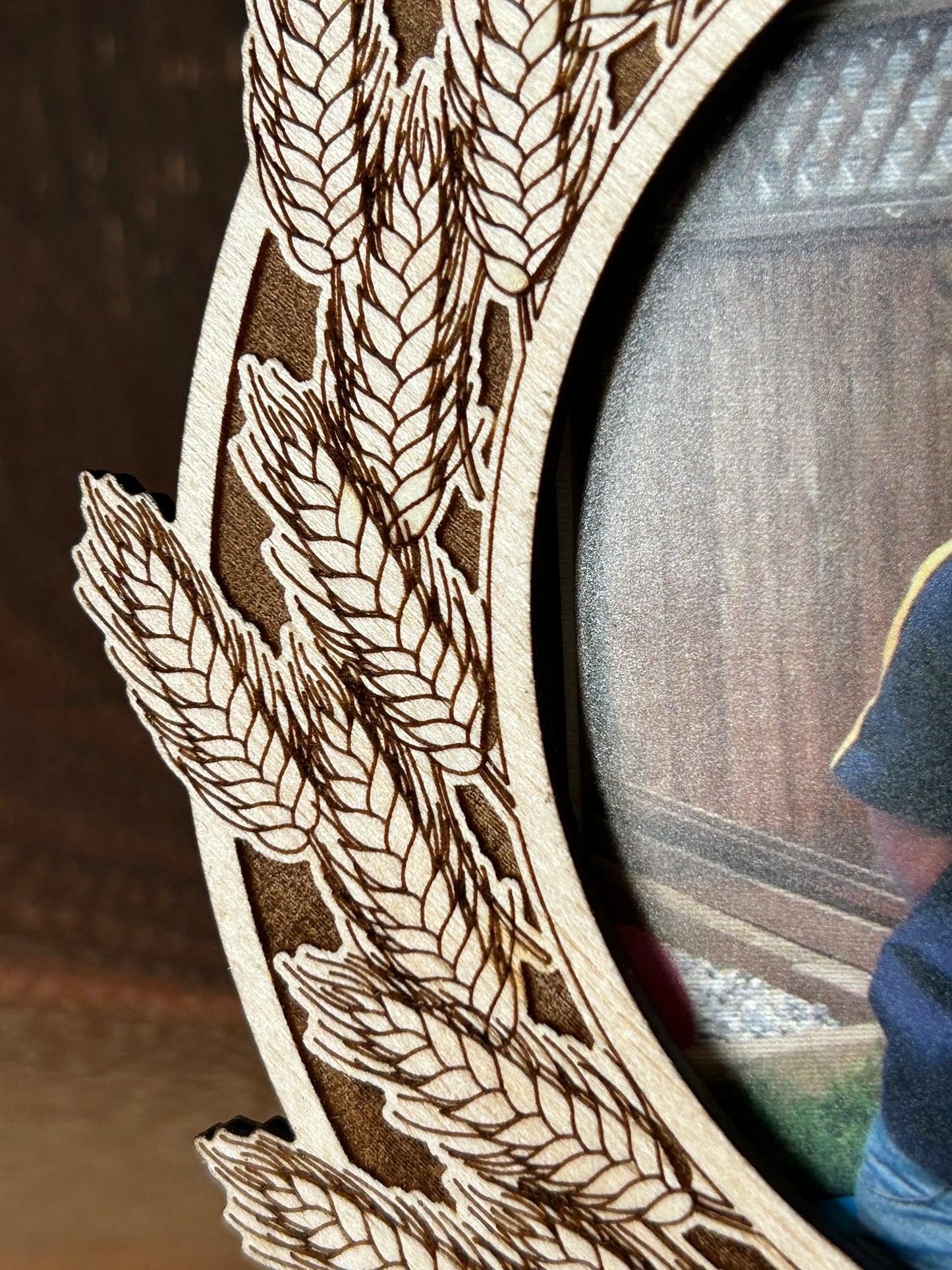 Wheat Wreath Engraved Photo Frame