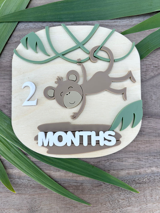 Monkey Birth Milestone Marker Sign