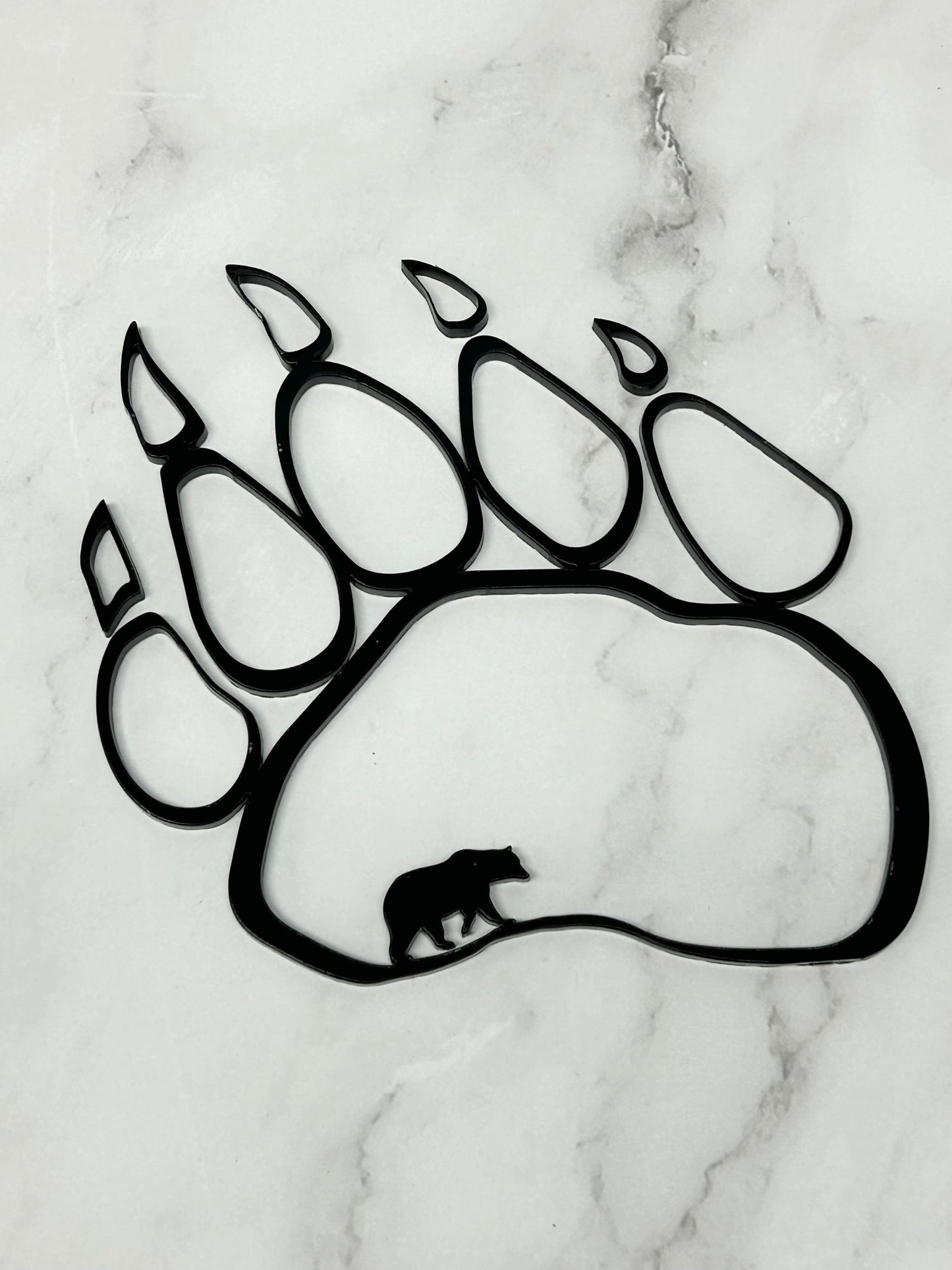 Mini Bear Paw Wood Shape With Silhouette Set