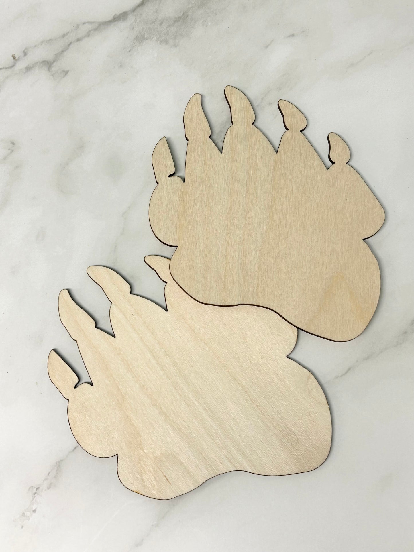 Mini Bear Paw Wood Shape With Silhouette Set