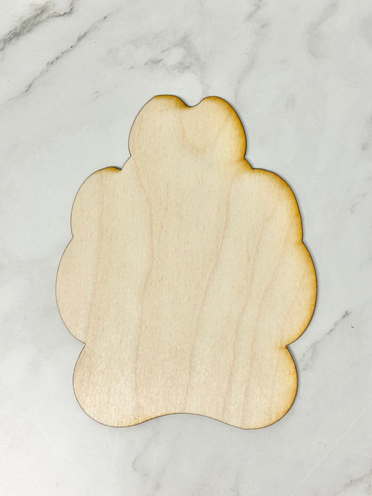 Mini Wolf Paw Unpainted Wooden Blank