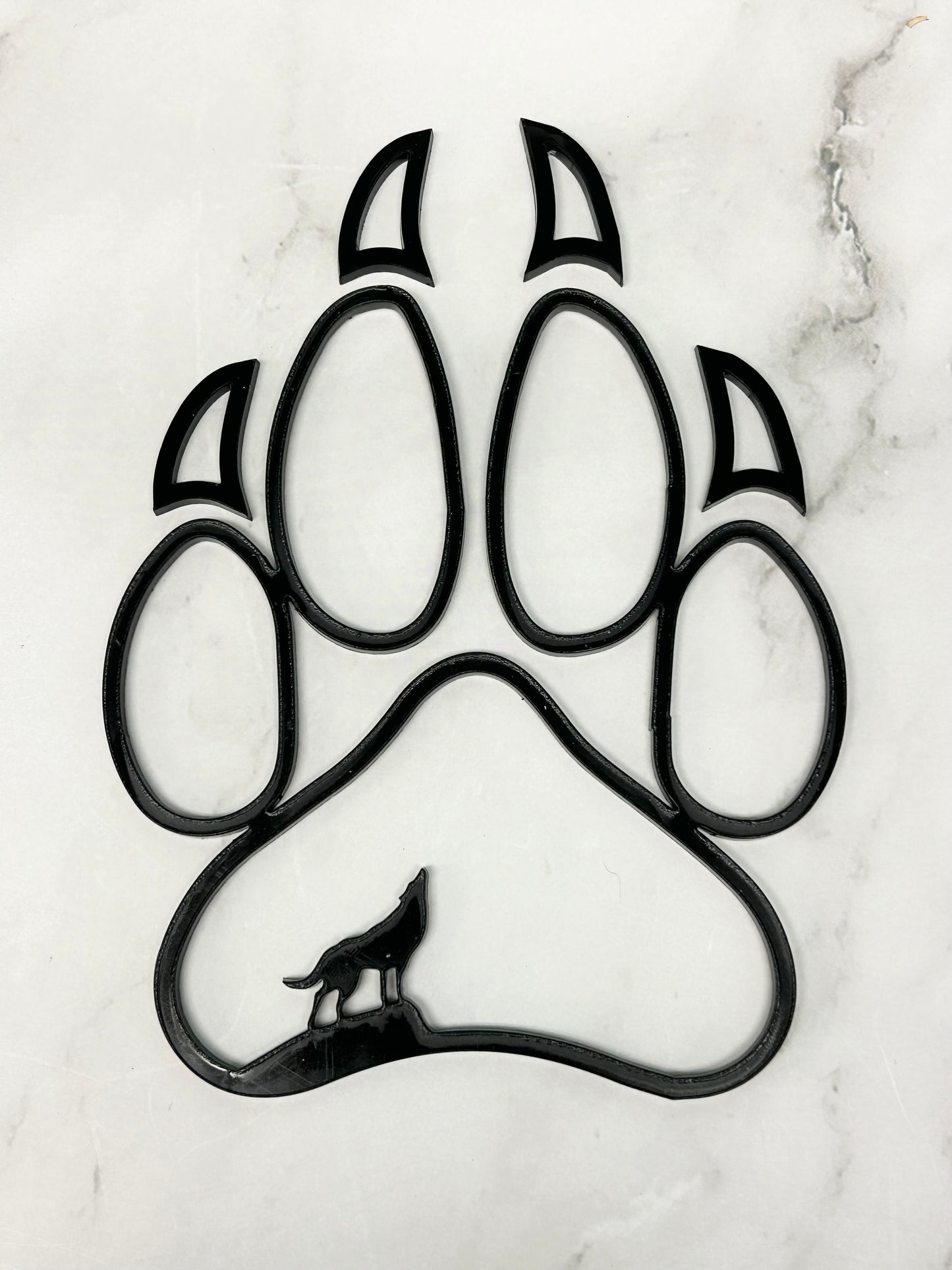 Mini Wolf Paw Acrylic Outline