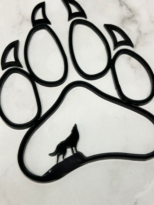 Mini Wolf Paw Acrylic Outline
