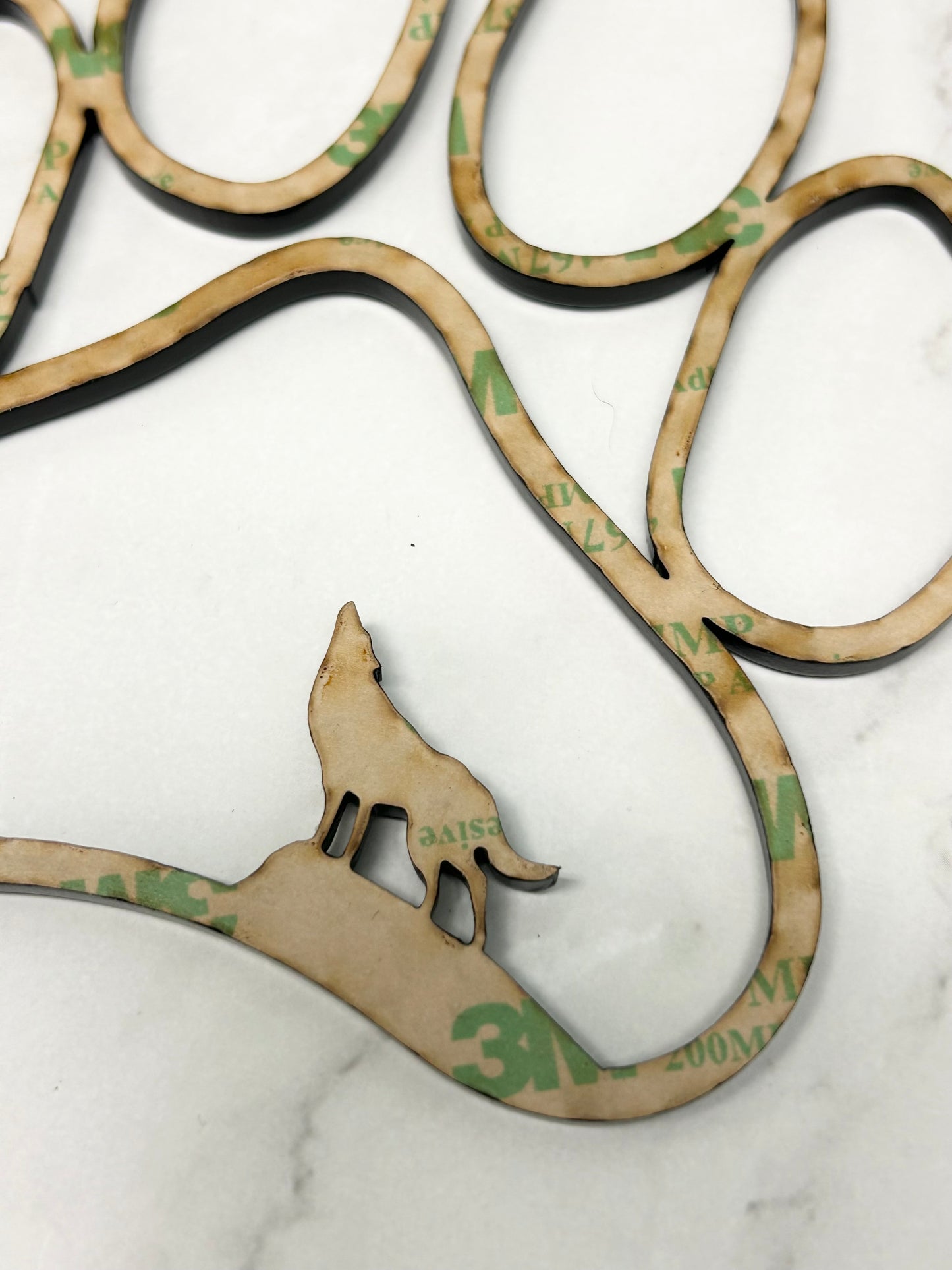 Mini Wolf Paw Acrylic Outline