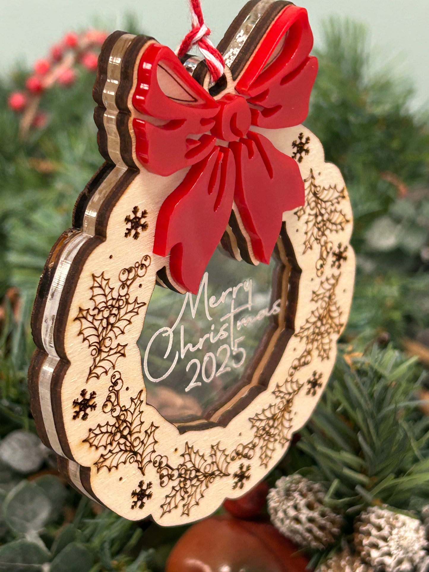 Christmas Wreath Customizable Ornament