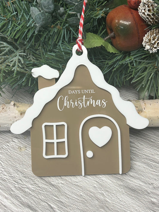 Gingerbread House Christmas Countdown Ornament