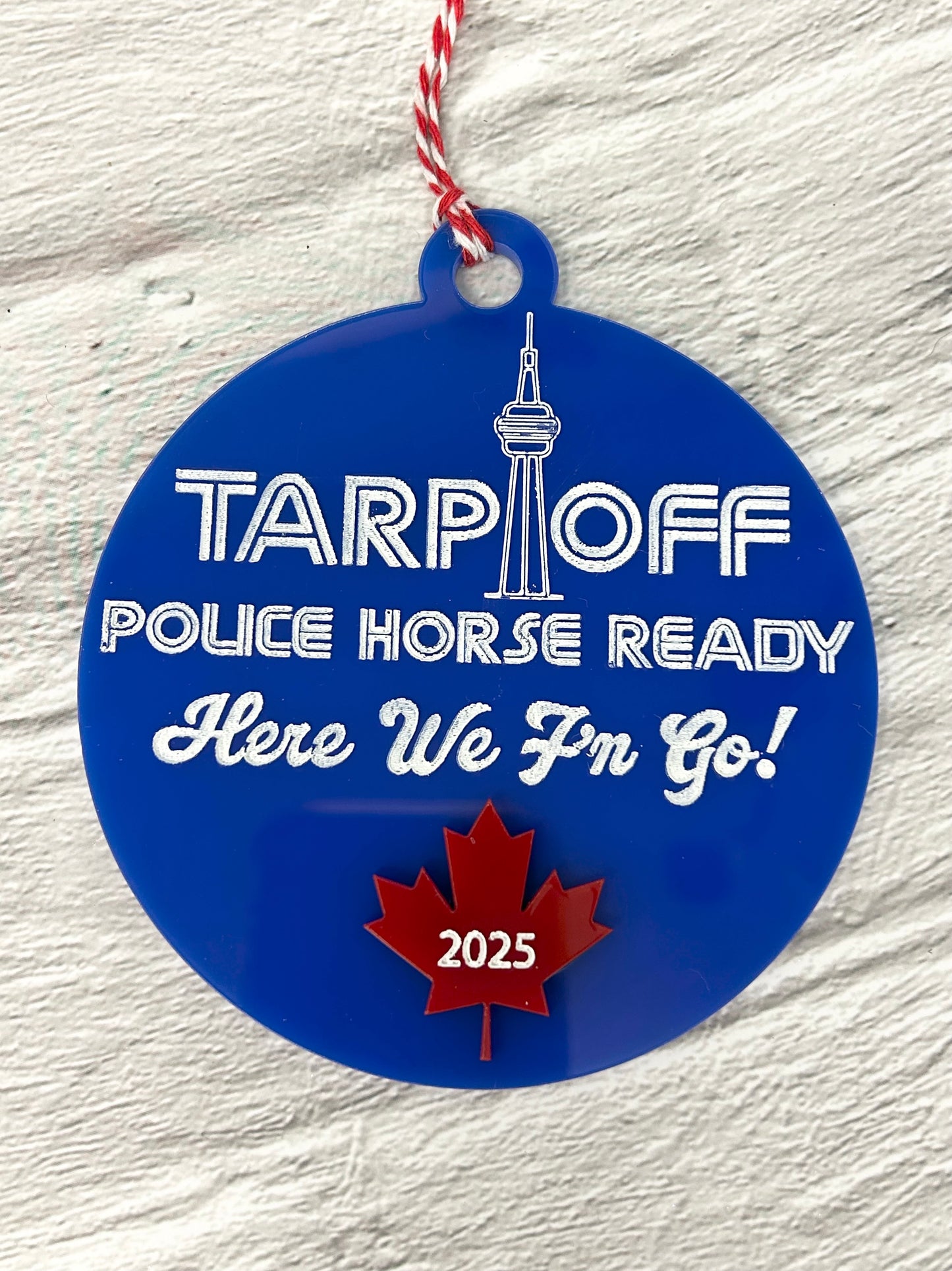 Tarp Off Police Horse Ready Ornament
