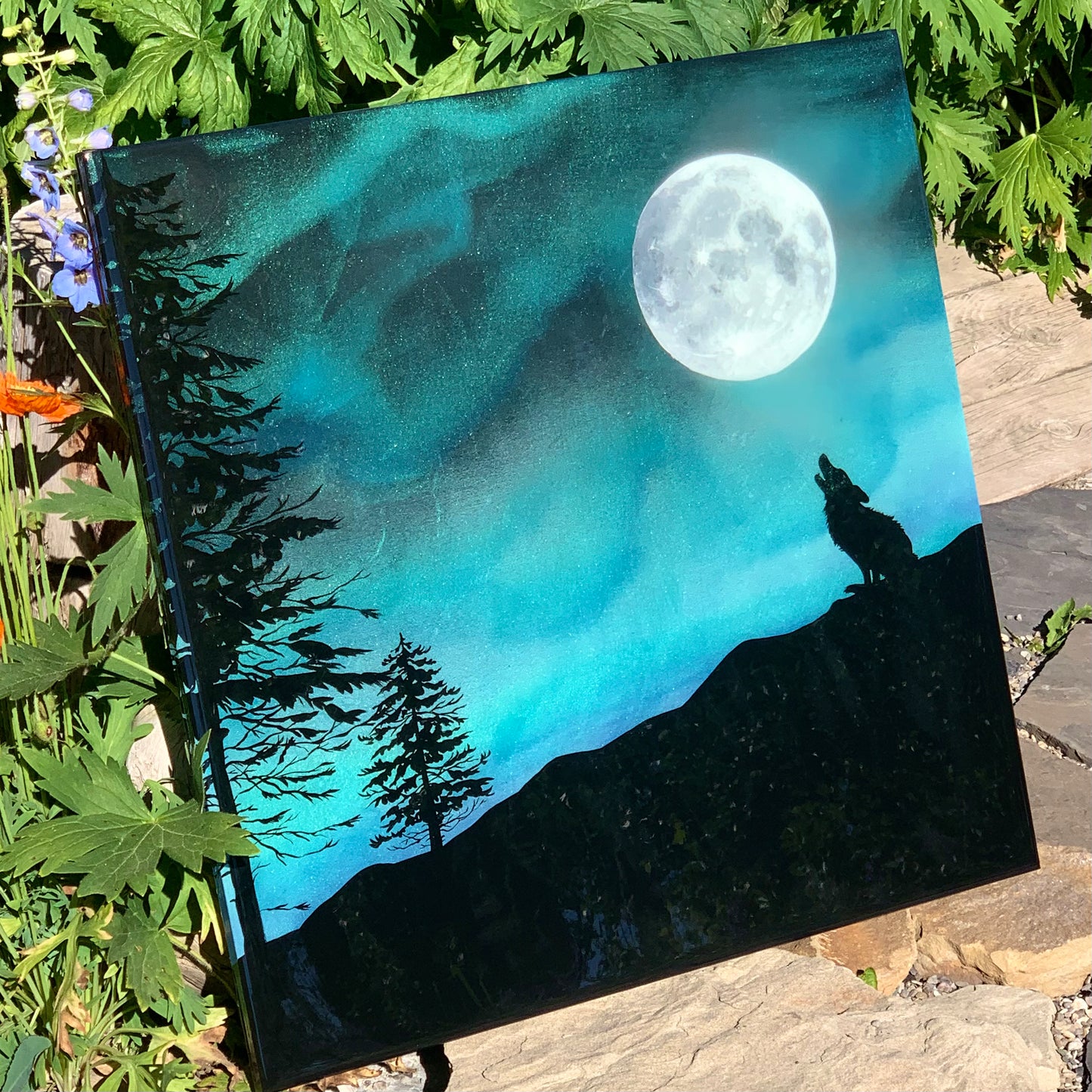 Tuvac Northern Lights Wolf Art