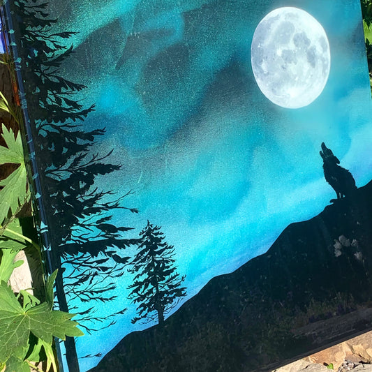 Tuvac Northern Lights Wolf Art