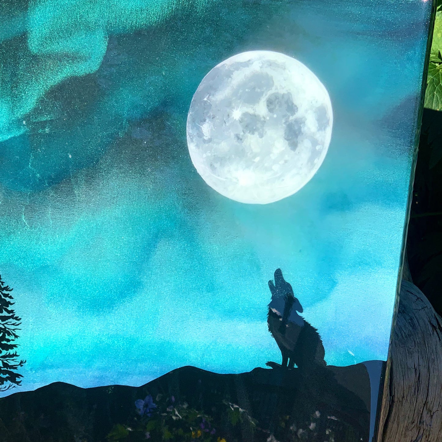 Tuvac Northern Lights Wolf Art