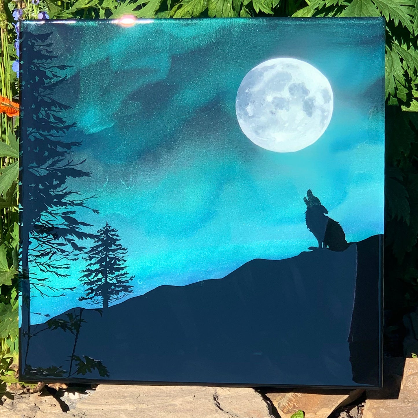 Tuvac Northern Lights Wolf Art
