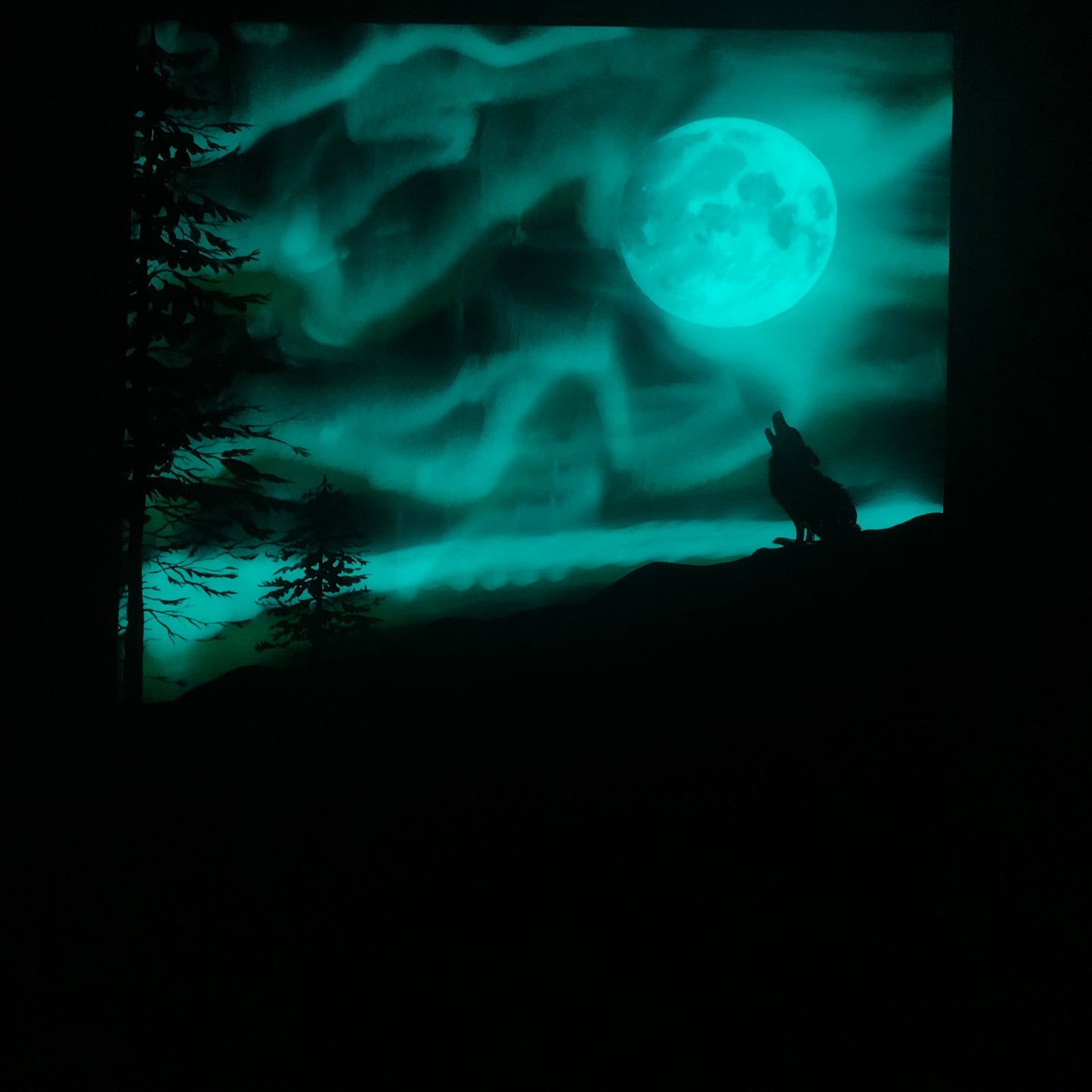 Tuvac Northern Lights Wolf Art