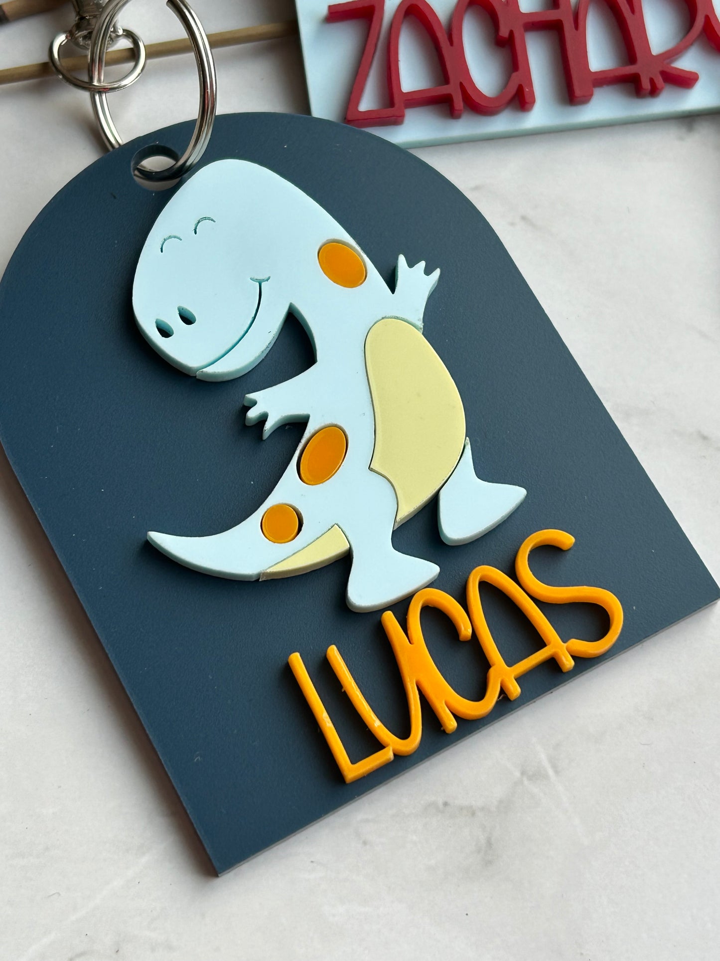 Cute Dinosaur Backpack Name Tags