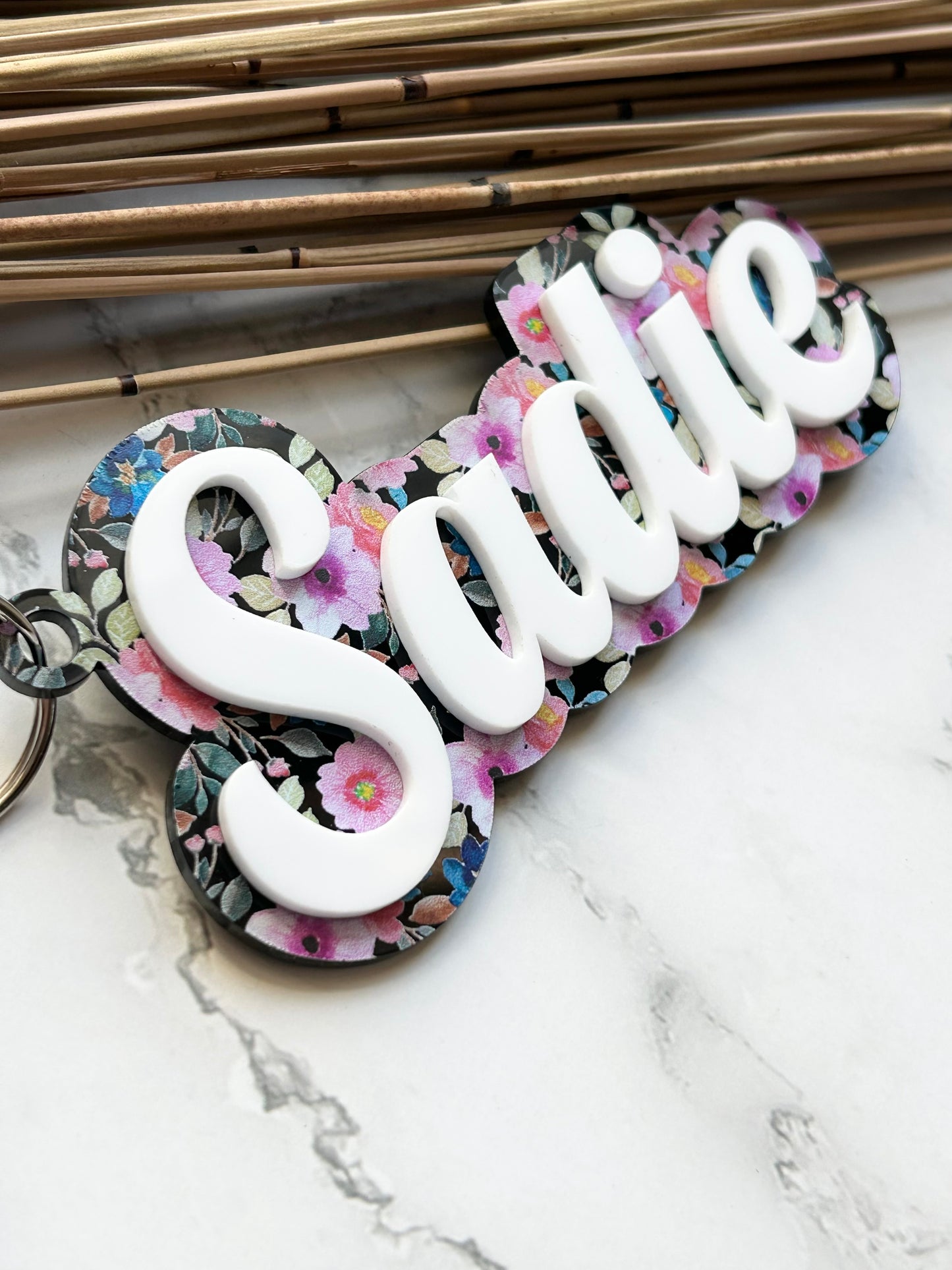 Layered Name Clip on Backpack Name Tag