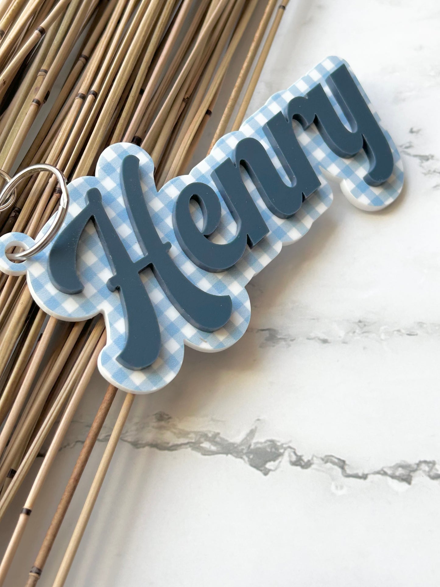 Layered Name Clip on Backpack Name Tag