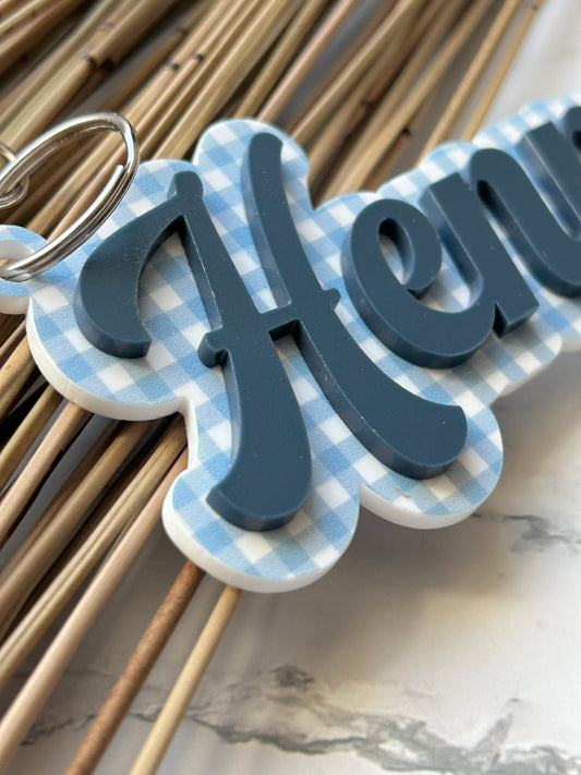 Layered Name Clip on Backpack Name Tag