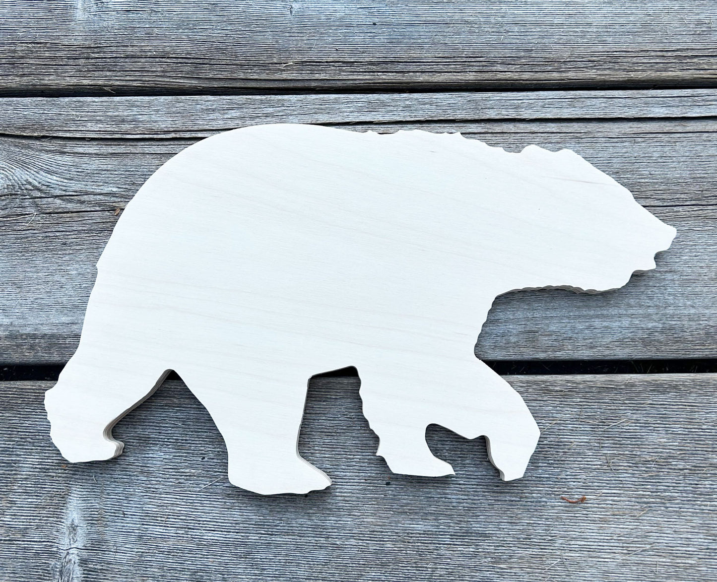 Bear Unpainted Wooden Blank Shape