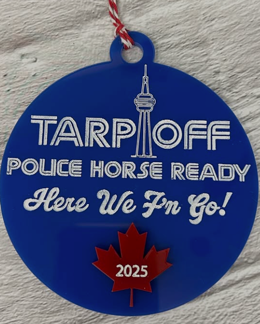Tarps Off Horses Ready Christmas Ornament