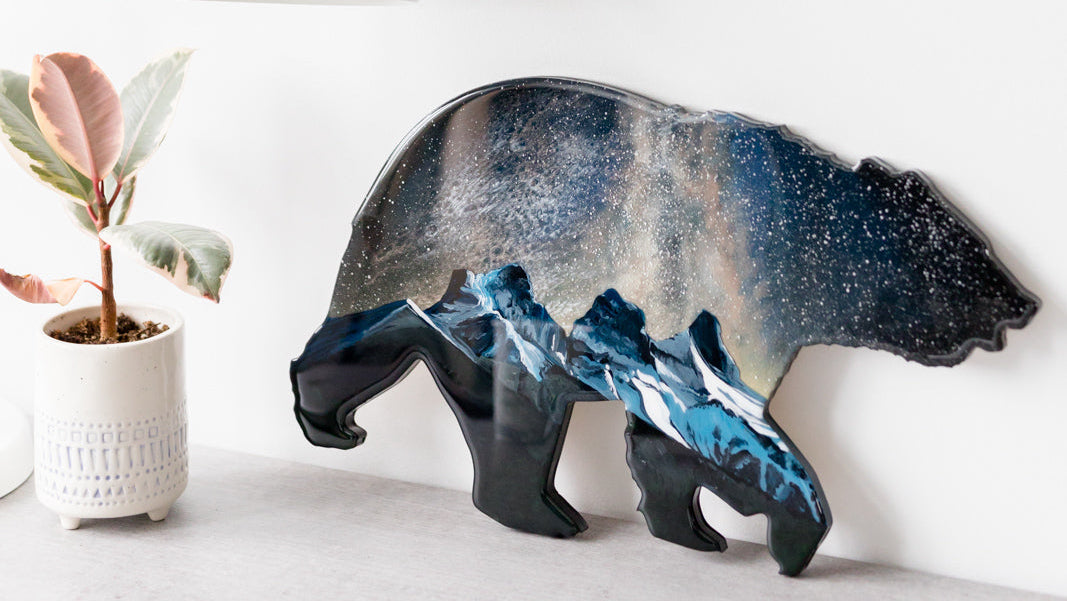 Three Sisters Milky Way Resin Art Bear