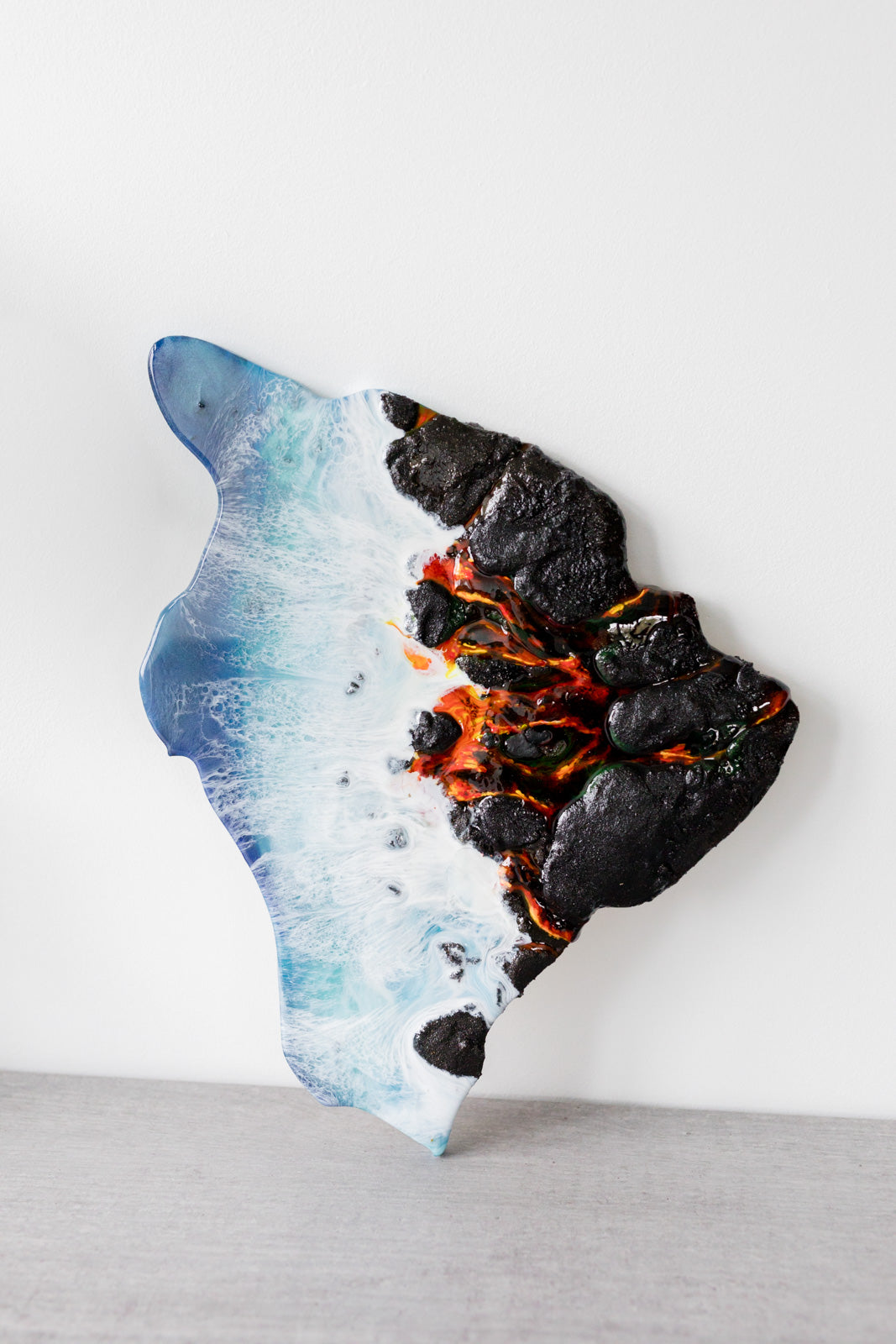 The Big Island Lava Flow Resin Art Piece
