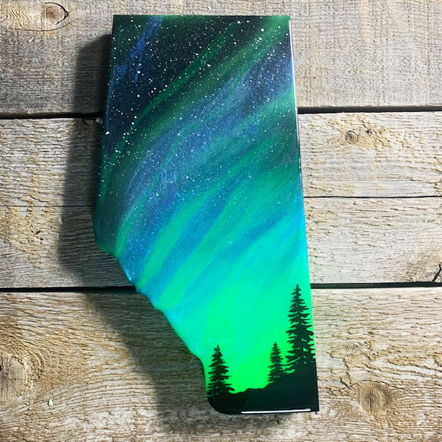 Alberta Northern Lights Resin Art Piece