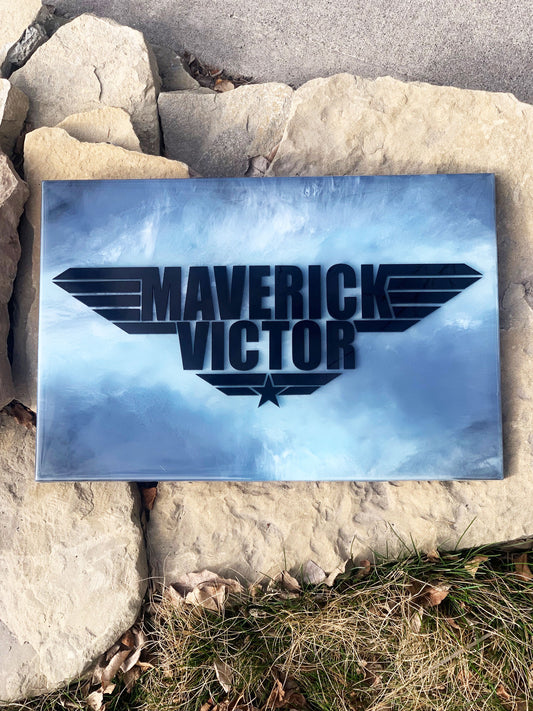 Aviation Resin Art Name Sign