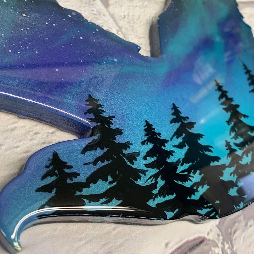 Eagle Northern Lights Resin Art