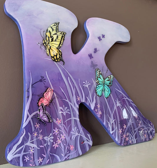Glow-In-The-Dark Epoxy Butterfly Garden Letters