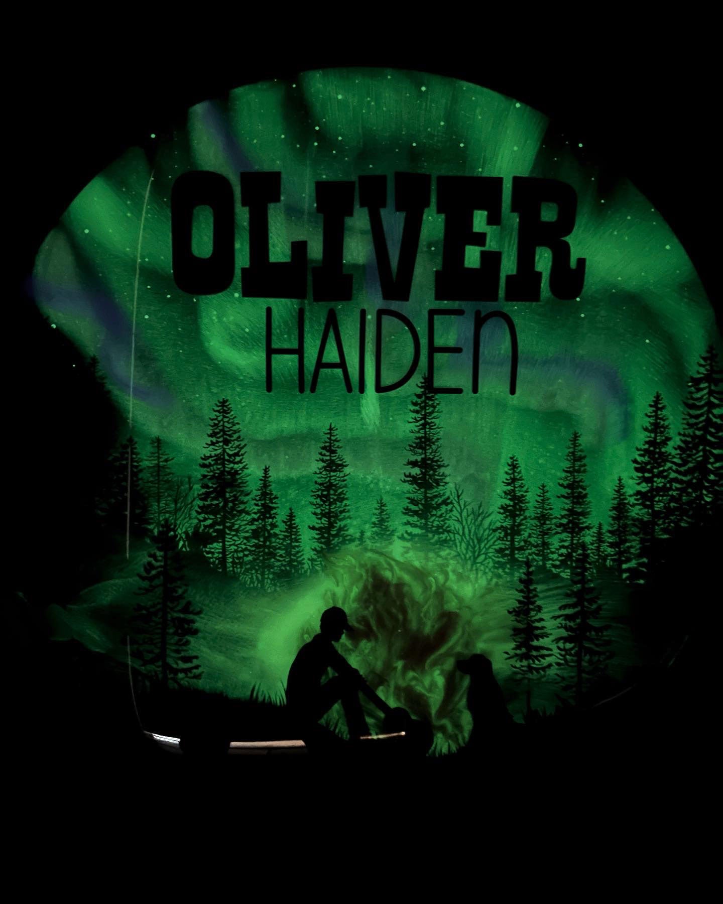 Northern Lights Campfire Resin Art Name Sign