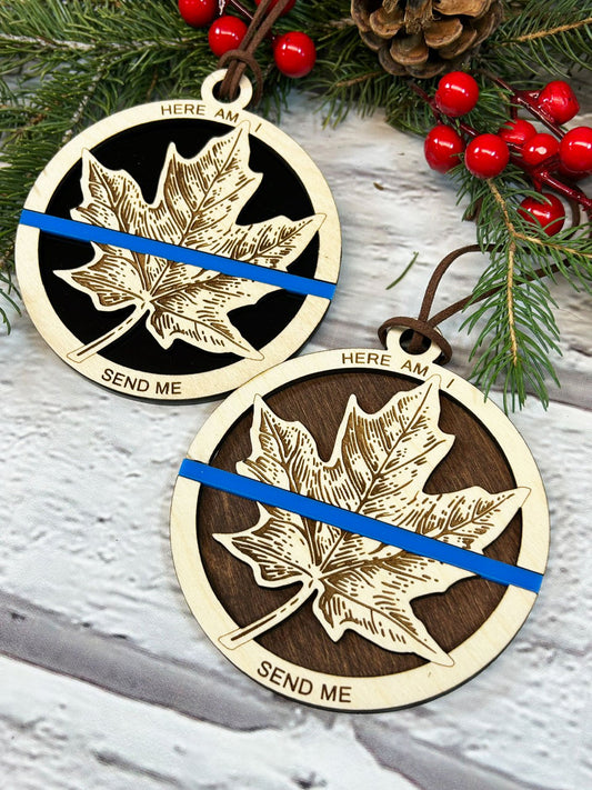 Canadian Thin Blue Line Christmas Ornament