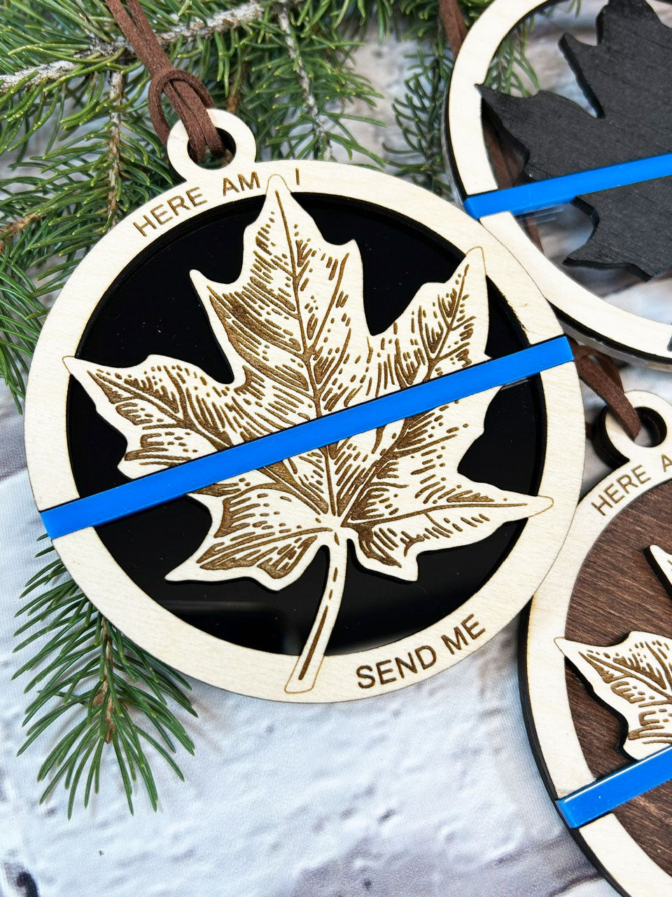 Canadian Thin Blue Line Christmas Ornament
