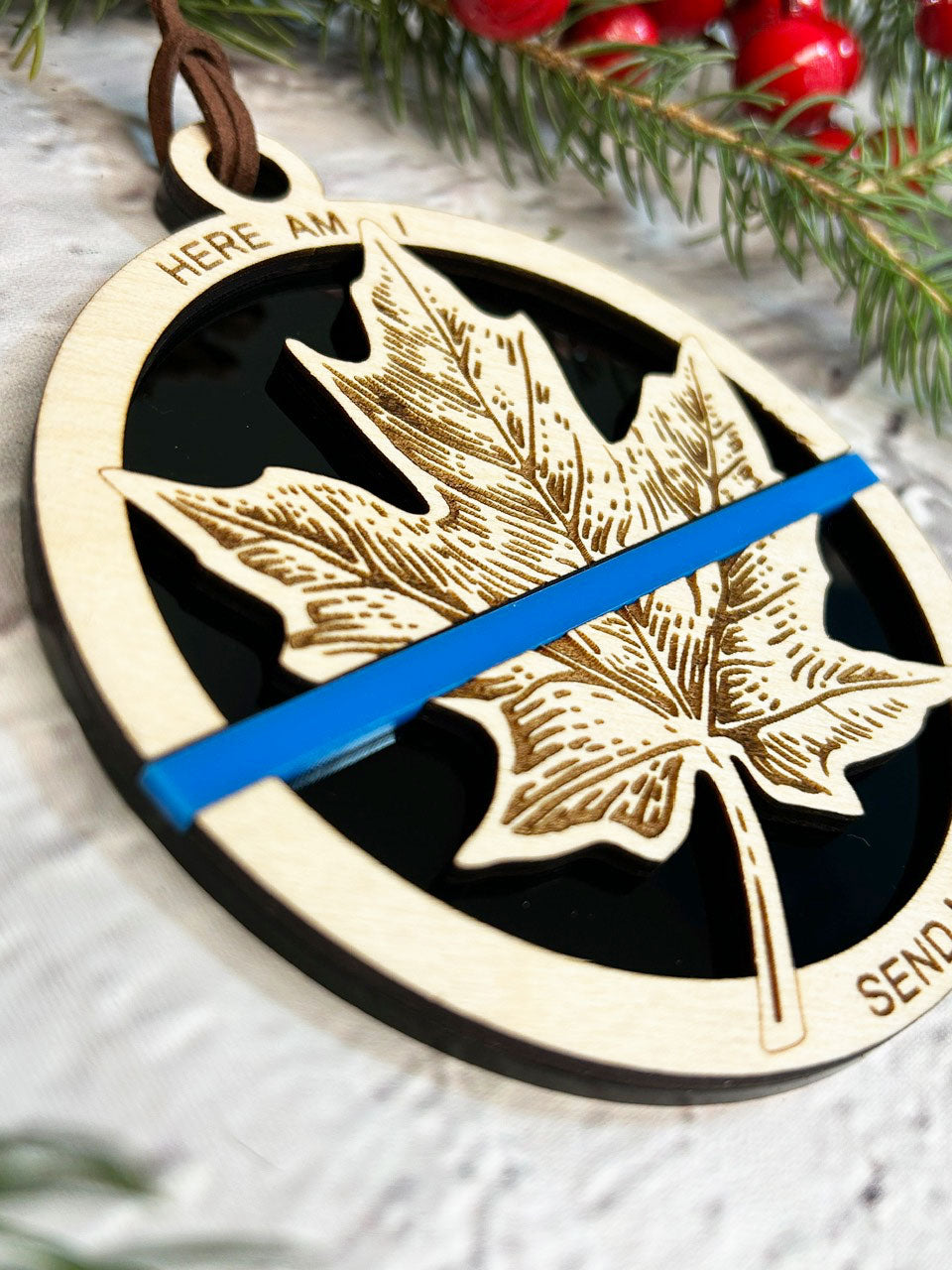 Canadian Thin Blue Line Christmas Ornament