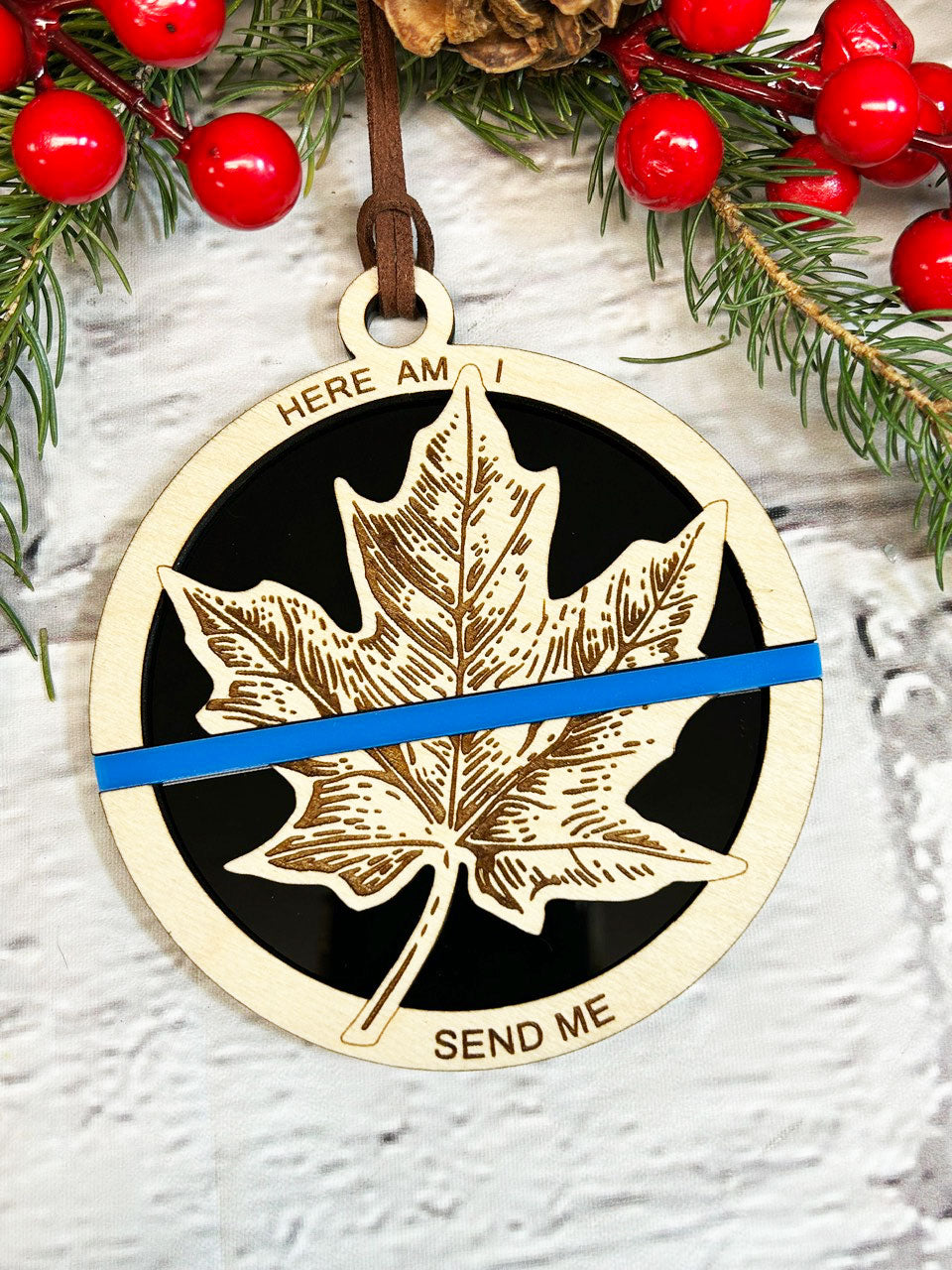 Canadian Thin Blue Line Christmas Ornament