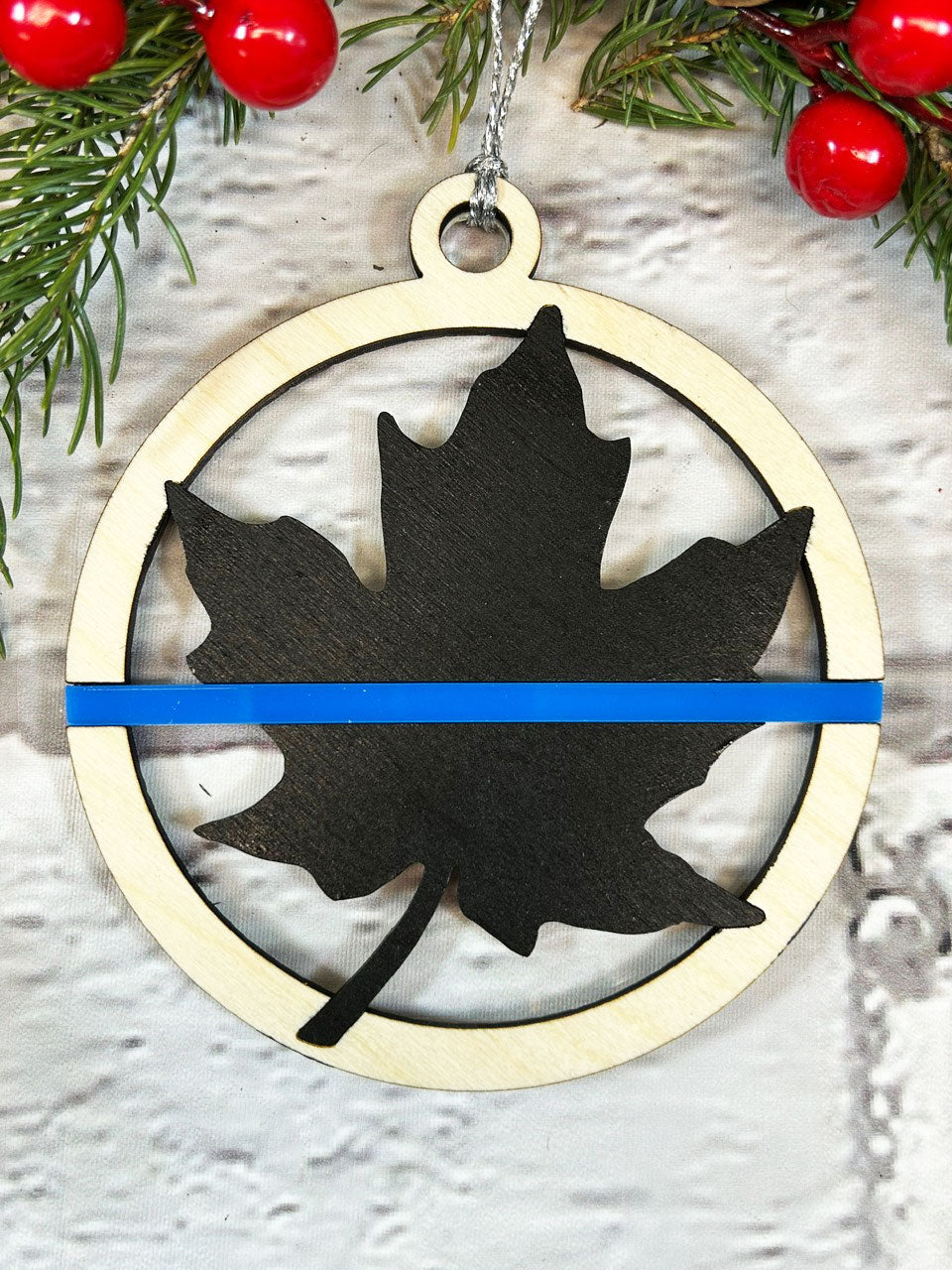 Canadian Thin Blue Line Christmas Ornament