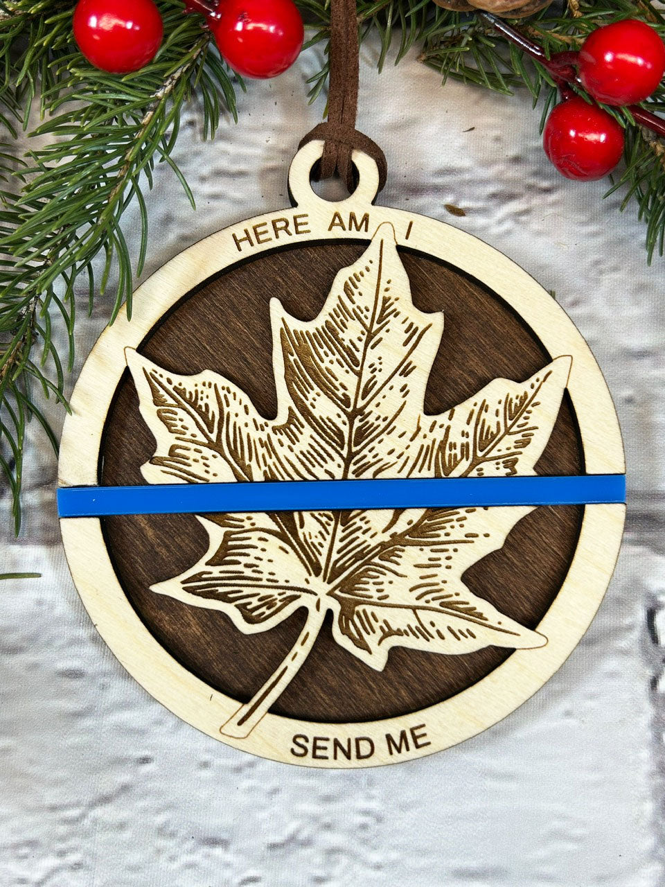 Canadian Thin Blue Line Christmas Ornament
