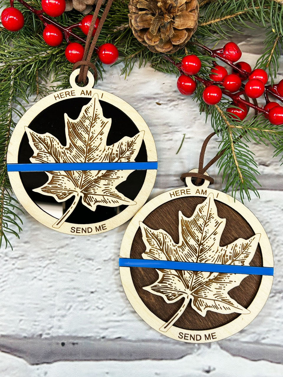 Canadian Thin Blue Line Christmas Ornament