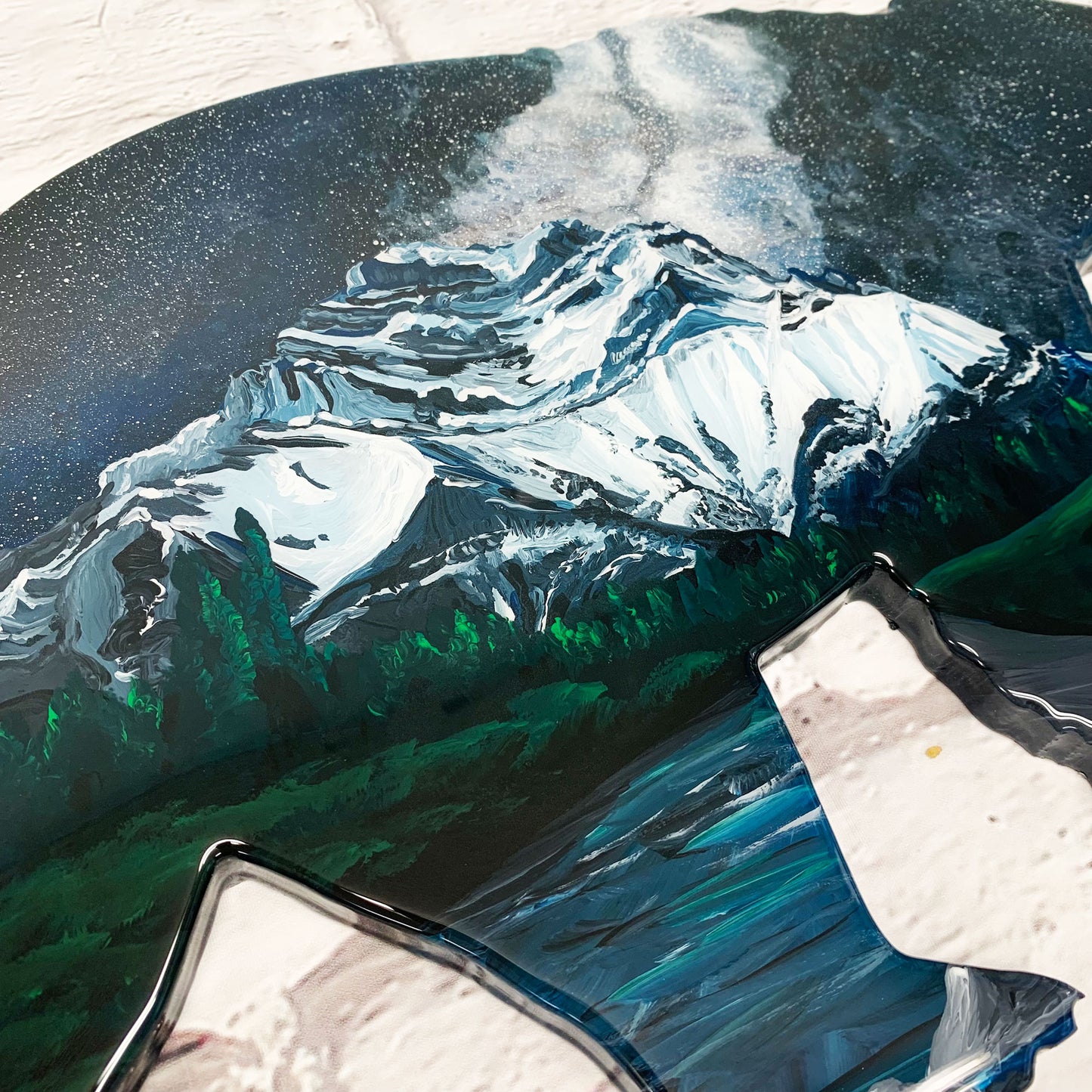 Cascade Mountain Milky Way Resin Art Bear