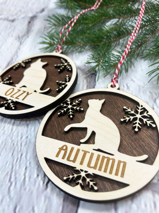 Personalized Round Cat Ornament