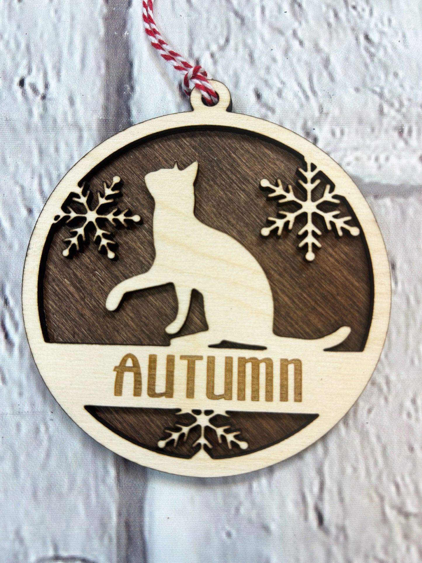 Personalized Round Cat Ornament
