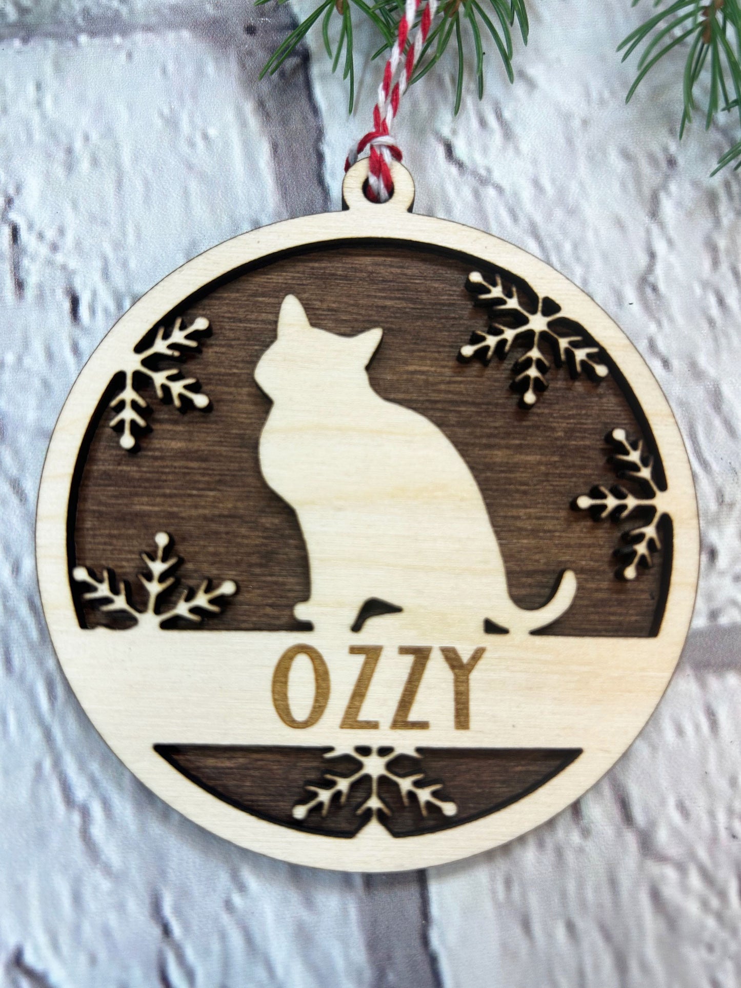 Personalized Round Cat Ornament