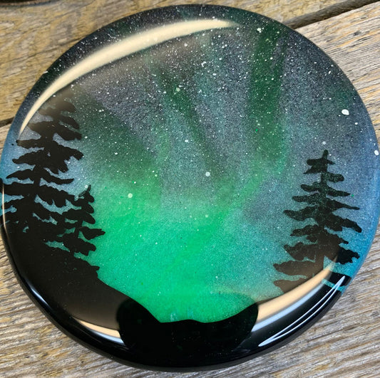 Northern Lights Resin Coasters - Set of Four
