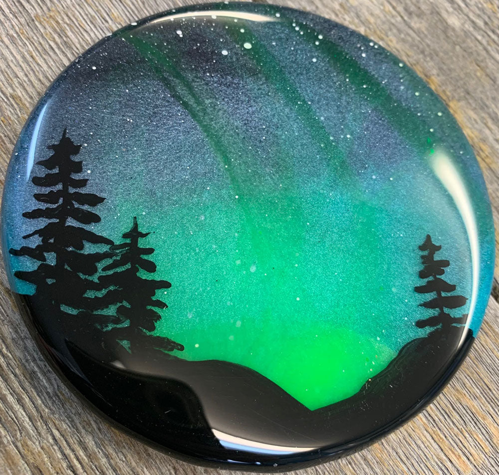 Northern Lights Resin Coasters - Set of Four