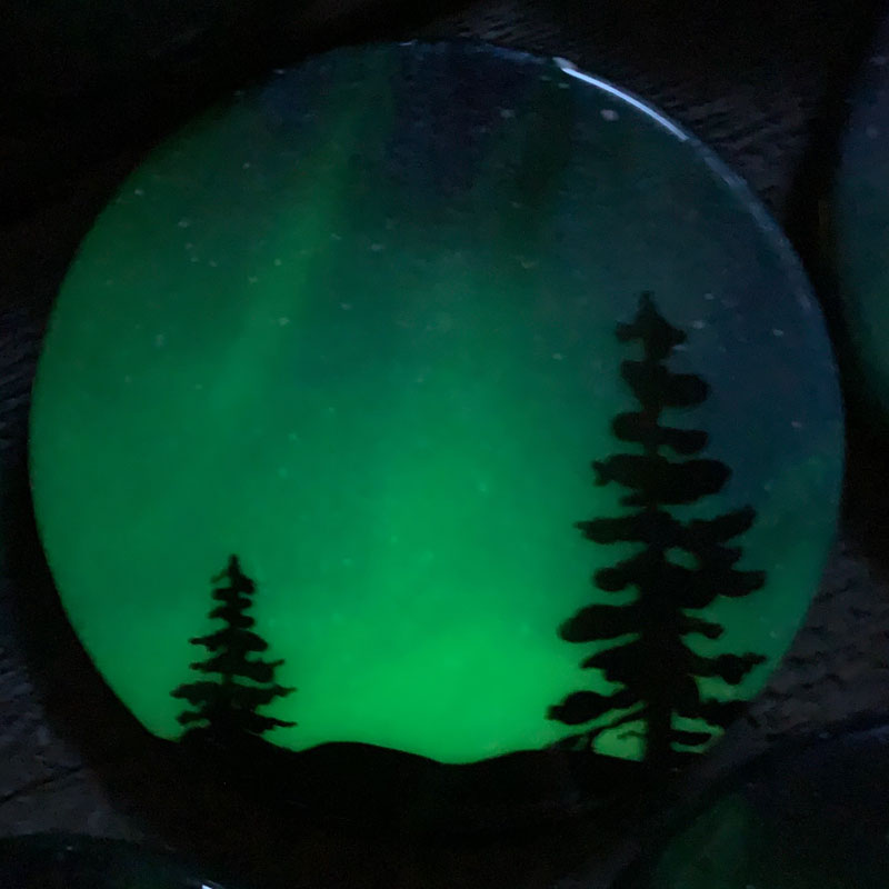 Northern Lights Resin Coasters - Set of Four