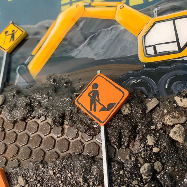 Resin Construction Themed Name Sign