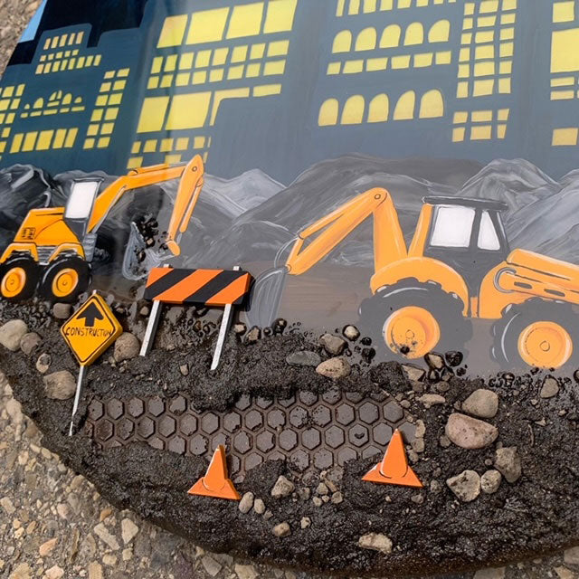 Resin Construction Themed Name Sign