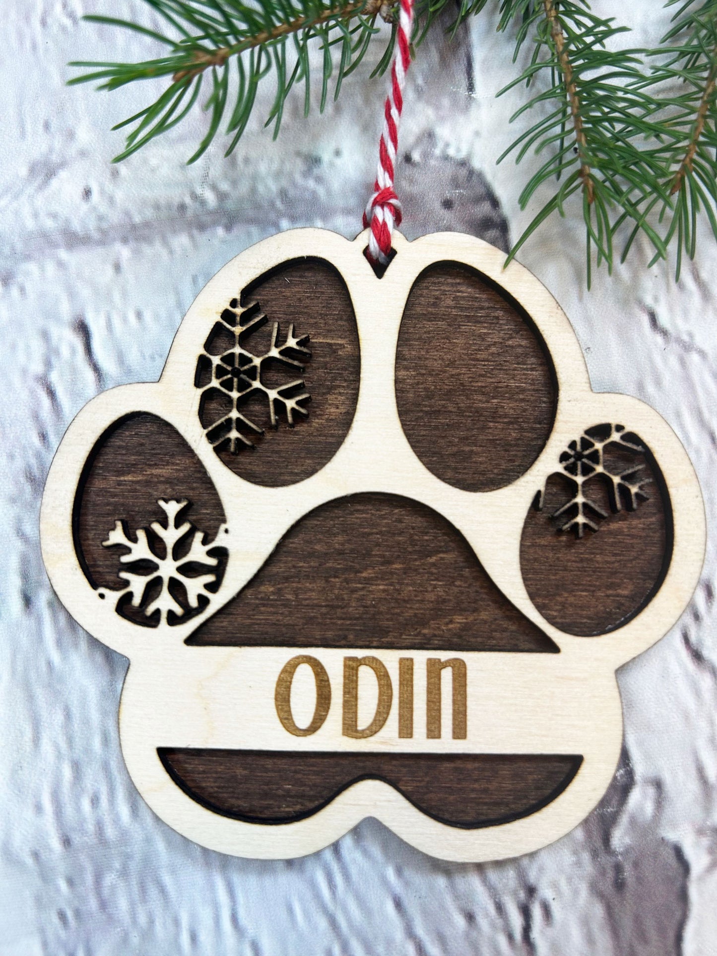 Personalized Paw Print Cat or Dog Ornament